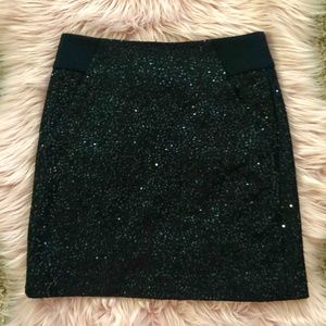 Black Sequin Mini Skirt
